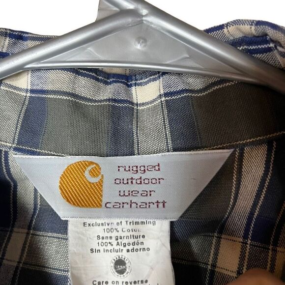 Carhartt Mens Plaid Button Down Shirt Size Large - Picture 8 of 9